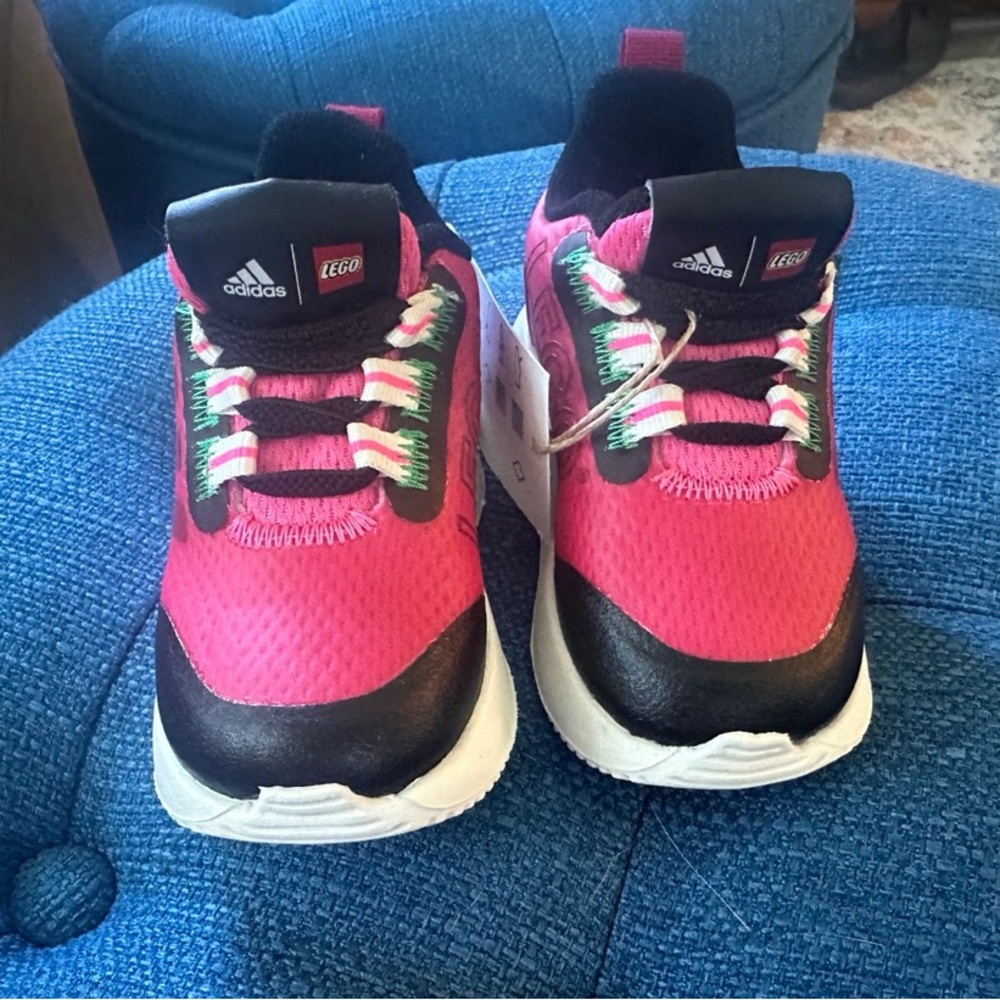 🆕 LEGO Adidas Kids Pink Sneakers. Toddler size 4.